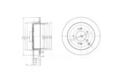 BG3680_диск тормозной заднийSanta Fe для HYUNDAI SANTA FE I (SM) 2.0 CRDi 4x4 2001-2006, код двигателя D4EA, V см3 1991, кВт 83, л.с. 113, Дизель, Delphi BG3680